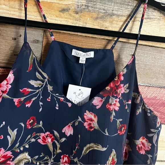 Patrons Of Peace Navy Floral Tank Small - Picture 3 of 11